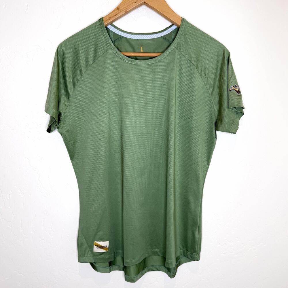 Tracksmith Twilight Tee Shirt Womens Large Green Short Sleeve Athletic